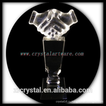 высокое качество K9 пустой рукопожатие кристалл премии кристалл trohpy